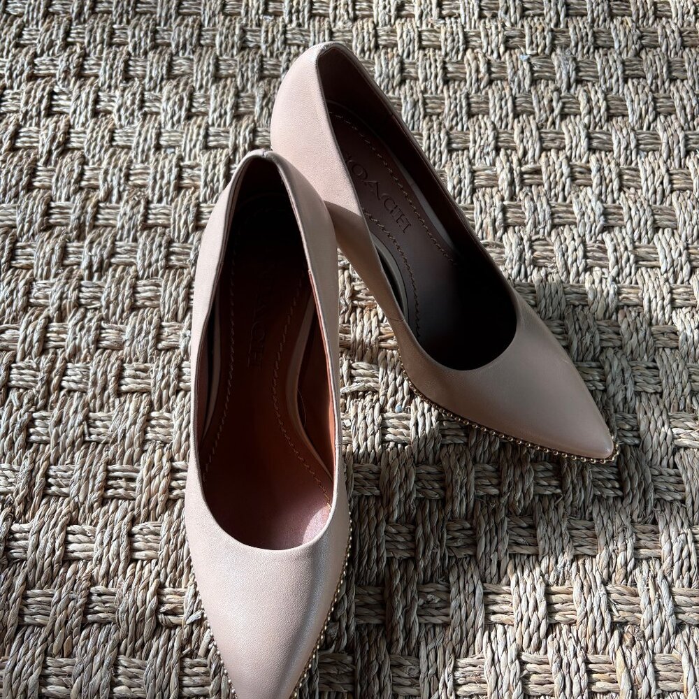 Coach Samantha leather pointed stiletto pumps in Pale Blush NWOT